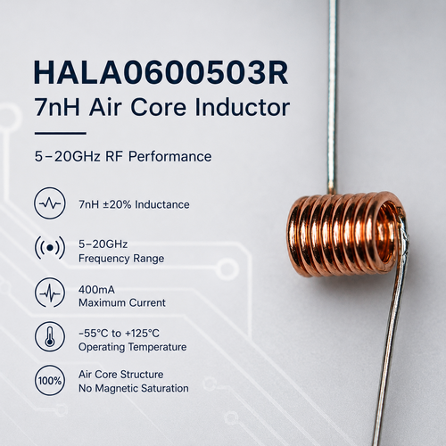 latest company news about HALA0600503R 7nH Air Core Inductor for 5–20GHz RF Circuit Design